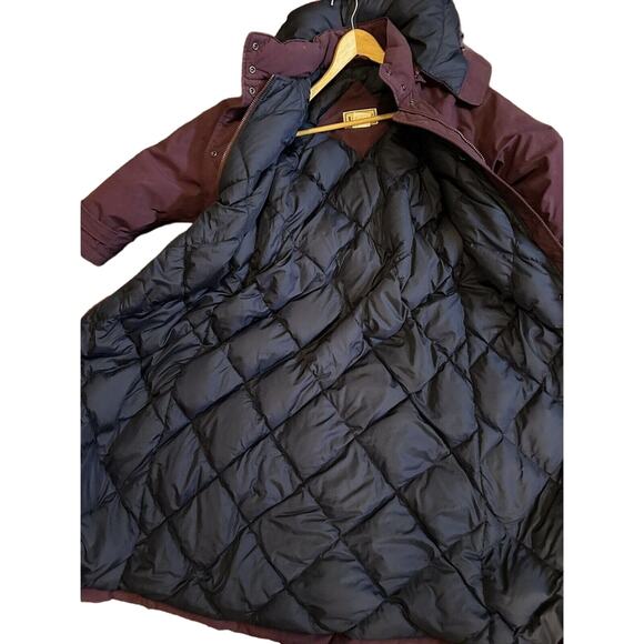 ll bean • vintage coat goose down trench purple parka trench small petite jacket - Picture 9 of 14